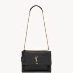 YSL Sunset Large in Crocodile-Embossed Leather