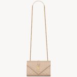 YSL Envelope Small in Quilted Grain De Poudre Embossed Leather