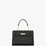 YSL Manhattan Top-Handle in Shiny Alligator