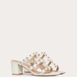 ROCKSTUD CALFSKIN LEATHER SLIDE SANDAL 60 MM