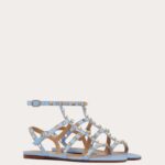 ROCKSTUD FLAT CALFSKIN SANDAL WITH STRAPS