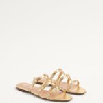 ROCKSTUD LAMINATED NAPPA SLIDE SANDAL