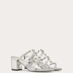 ROCKSTUD MIRROR-EFFECT SLIDE SANDAL 60MM