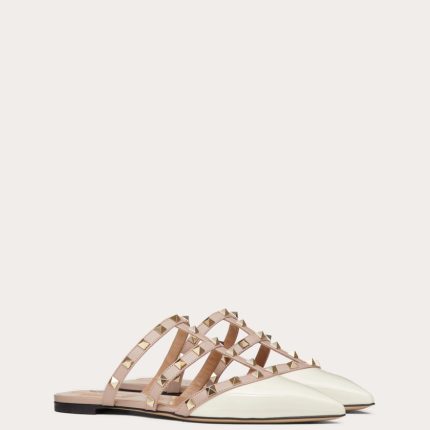 ROCKSTUD PATENT-LEATHER MULE