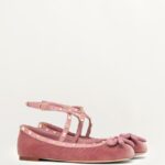 ROCKSTUD VELVET BALLERINA