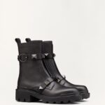 ROMAN STUD CALFSKIN COMBAT BOOT WITH TONAL STUDS 40MM