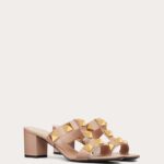 ROMAN STUD CALFSKIN SLIDE SANDAL 60 MM