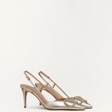 VLOGO GLOW LAMINATED NAPPA SLINGBACK PUMP 80 MM / 3.15 IN.