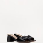 VLOGO SIGNATURE PATENT LEATHER SLIDE SANDAL 60MM