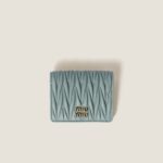 Small matelassé nappa leather wallet