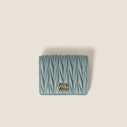 Small matelassé nappa leather wallet