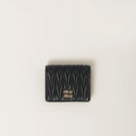 Small matelassé nappa leather wallet