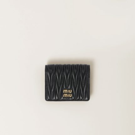 Small matelassé nappa leather wallet