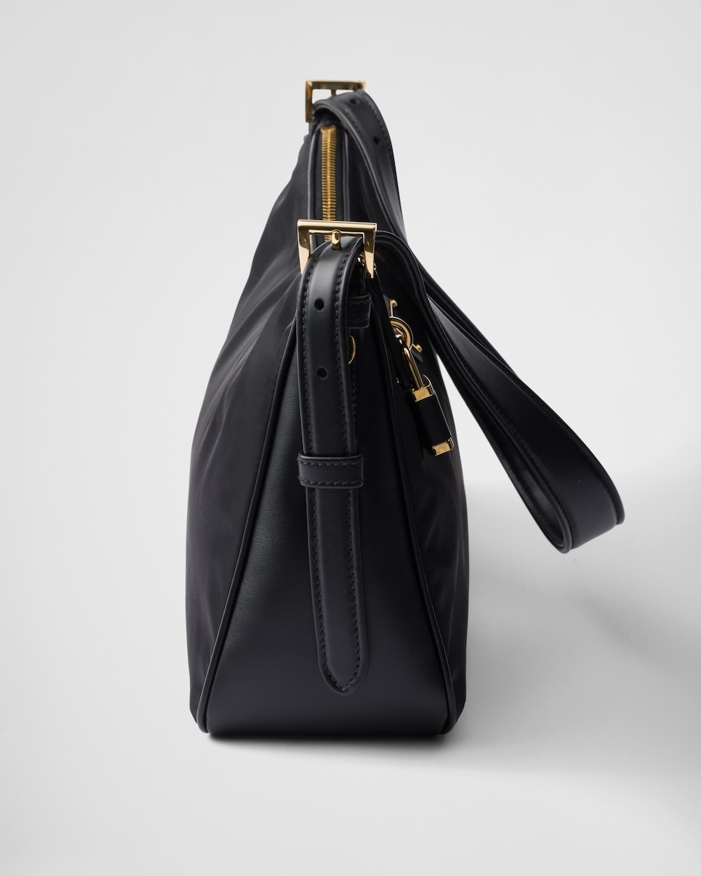 Prada Aim??e Large Re-Nylon and Leather Shoulder Bag With Padlock - Image 3