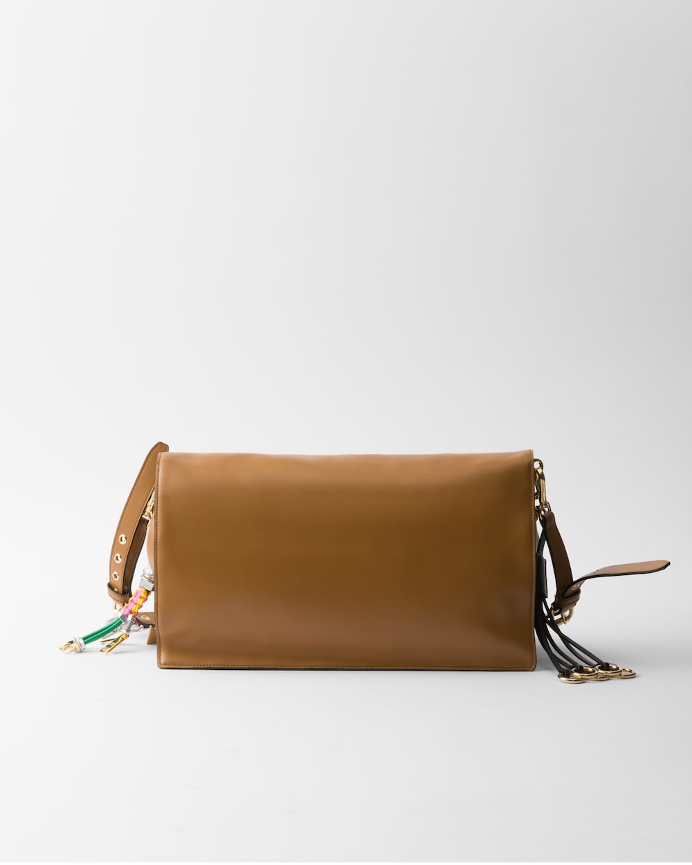 Prada Soft Sound Large Leather Shoulder Bag With Charms - Image 4
