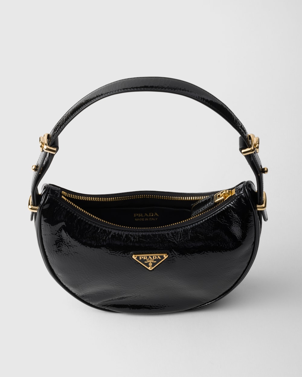 Prada Arqu?? Naplak Patent Leather Shoulder Bag - Image 4