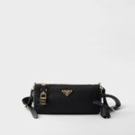Small Re-Nylon and Leather Shoulder Bag