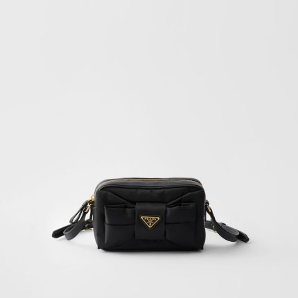 Re-Nylon and Nappa Leather Mini Shoulder Bag With Bow