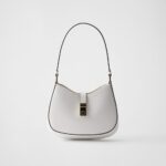Prada Cleo Brushed Leather Shoulder Bag With Clasp Closure