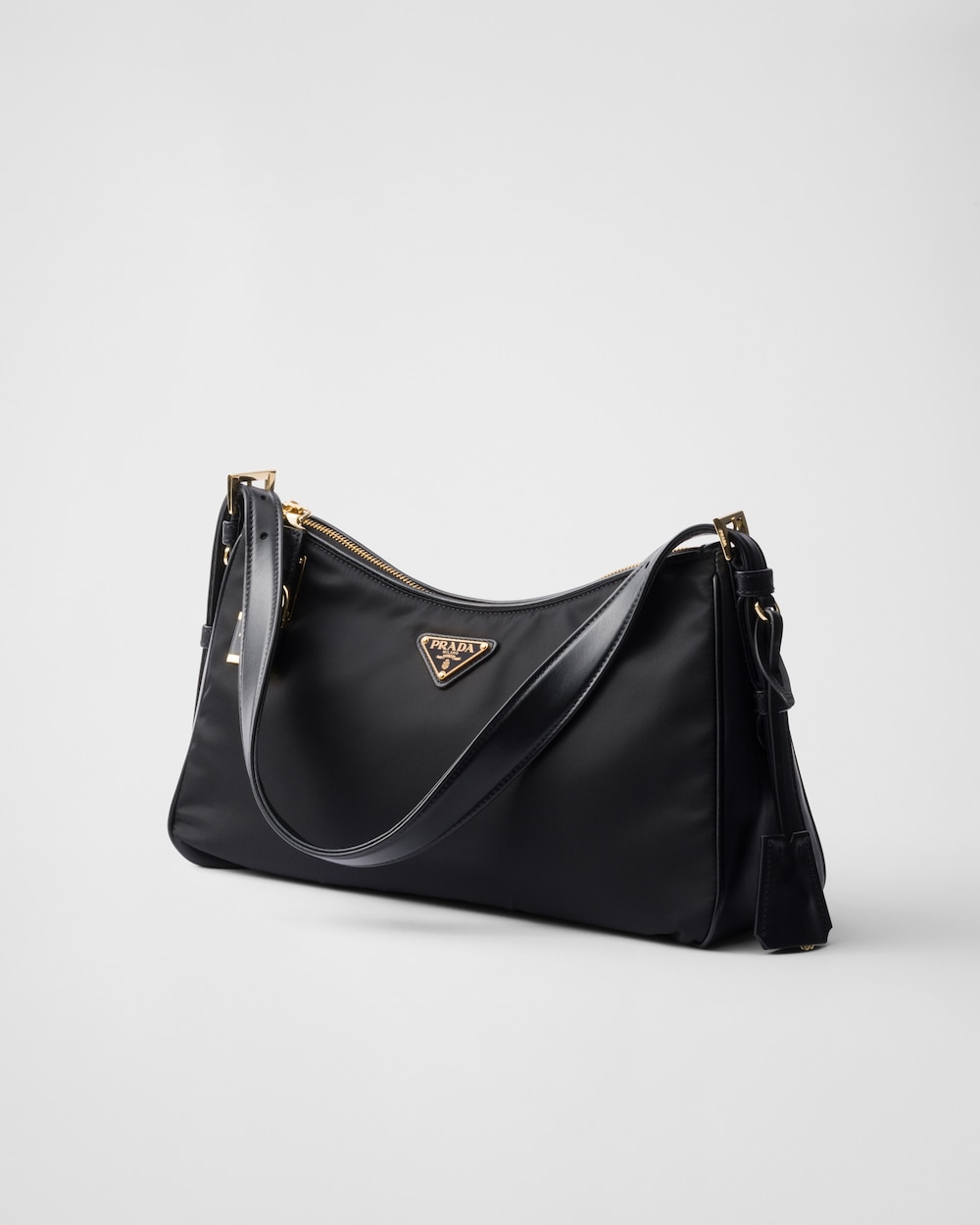 Prada Aim??e Large Re-Nylon and Leather Shoulder Bag With Padlock - Image 2