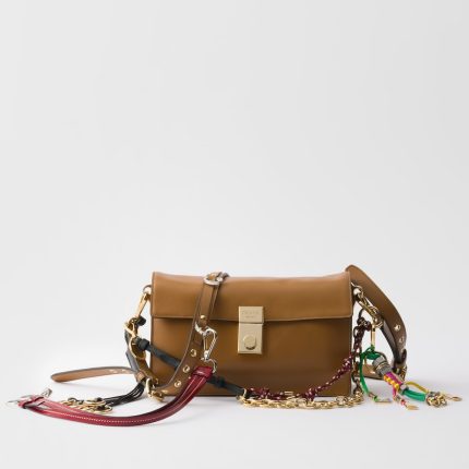 Prada Soft Sound Small Leather Shoulder Bag With Charms