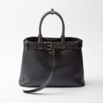 Prada Buckle Large Leather Handbag With Belt