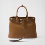 Prada Buckle Large Leather Handbag With Belt
