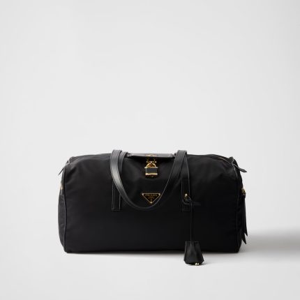 Large Re-Nylon Top-Handle Bag With Padlock