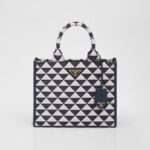 Small Prada Symbole Embroidered Fabric Handbag