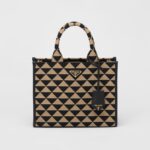 Small Prada Symbole Embroidered Fabric Handbag
