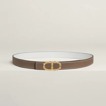 Maillon Torsade belt buckle & Reversible leather strap 24 mm
