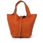Hermes Orange Clemence Picotin Lock 18 Gold Hardware