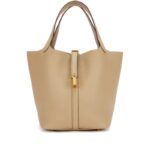 Hermes Beige Marfa Clemence Picotin Lock 22 Gold Hardware